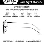 Polygon Blue Light Blocking Glasses for Women Men Retro Octagon Square Non-prescription Metal Frame Eyeglasses