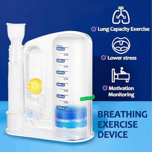 Incentive Spirometer Adult, Breathing Exercise Device for Lungs, Lung Exerciser Device, Breathing Trainer