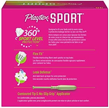 Playtex Sport Tampons Super Plus Absorbency, Fragrance-Free - 36ct | Super Plus Tampons for Women, Feminine Care, Playtex Tampon with 360 Leak Defense
