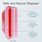 Sharps Container Large - Sharps Containers for Home Use and Labs - Portable Needle Disposal and Travel Size Biohazard Bin - 5 Quart (Pack of 1)
