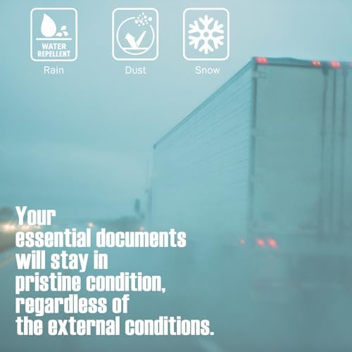 Plastic Document Holder Kit,Truck and Trailer Registration Certificate & Insurance Card Holder with Wire Attached Cover,Waterproof(1Pack)