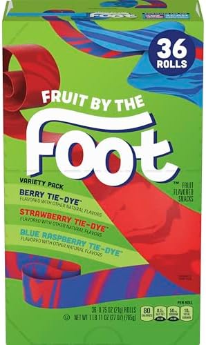 Betty Crocker Fruit By The Foot Strawberry/Berry Tie-Dye/Color By The Foot, 36 ct, 27 oz