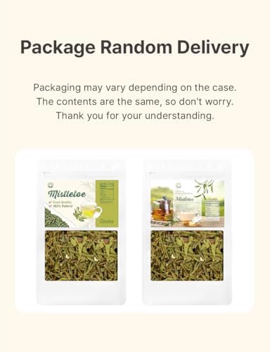 Dried Mistletoe 2oz (57g) Viscum Album 100% Natural Herb Tea Hujisheng No Additives Vegan Friendly Dried Mistletoe 100% Caffeine-Free Herbal Tea, Traditional Herbal Ingredient