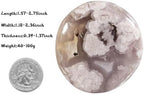 mookaitedecor Polished Cherry Blossom Agate Worry Stone Pocket Palm Stones Crystal Healing Gemstone Home Decor, Irregular Shape,1.5-2.75 Inch