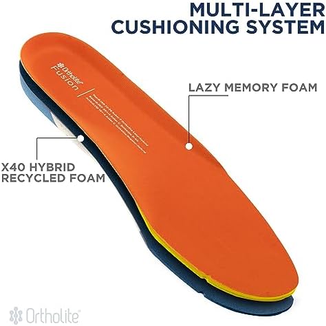 Ortholite Fusion Elevated Comfort Shoe Trim-to-Fit Insert - Proprietary Two-Layer Memory Foam System Designed for Ultimate Step-in Comfort and Long-Term Cushioning