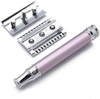 Edwin Jagger DELHEBLAMZ Classic Long Handled Double Edge Manual Eco-Friendly and Reusable Safety Razor for Men and Women for Shaving cream or Soap Fits All DE Razor Blades (Heather)