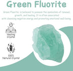 QINJIEJIE 2PCS Green Fluorite 1.8-2.2'' Natural Rough Crystal Rocks Bulk Large Crystal Stones for Tumbling Cabbing Polishing Fountain Rocks DIY Decoration Handmade Gifts