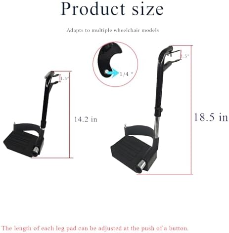 (1Pair) Wheelchair Replacement Footrests,Wheelchair Replacement Parts,Wheelchair Swivel Footrests for Standard Wheelchairs,Black