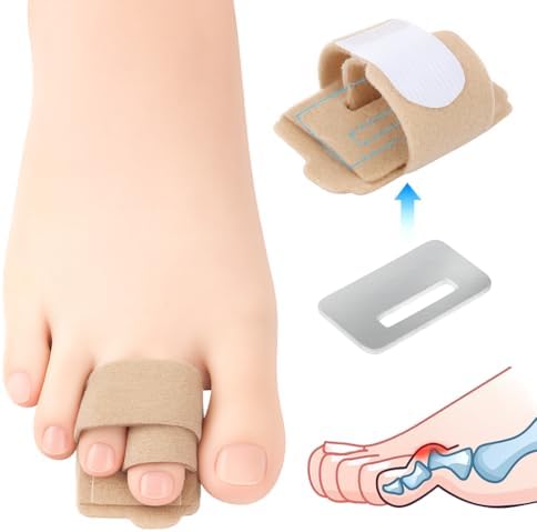 Hammer Toe Straightener & Toe Brace Wrap for Women and Men, Toe Splint for Straightening and Alignment, Hammer Toe Support, 6Pack (Beige)