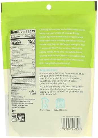 365 by Whole Foods Market, Organic Black Chia Seeds, 15 Ounce