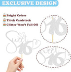 Sotpot 1 pcs Silver Glitter Sweet 16 Cake Topper, Happy 16th Birthday Party Supplies, Sweet Sixteen Theme Party Decorations, Sweet 16 Birthday Cake Party Supplies Silver