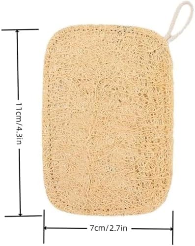 3PCS Natural Loofah Exfoliating Sponges for Shower & Bath - Gentle Body Scrubber for Men and Women, Ideal for Kitchen/Bathroom Cleaning
