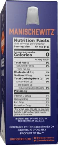 Manischewitz Natural Kosher Salt (4lb Box) | EZ-Pour Spout | 100% Coarse Sea Salt from Sicily Italy | Iodine Free | No Additives or Fillers | Salt Grinder Refill | 25% more than 3lb box