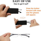 Ultra thin Folding Reading Glasses for Women Men Compact TR90 Blue Light Blocking Readers with Portable Slim Flat case