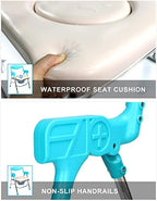 2 in 1 Bedside Commode Chair, Padded Shower Chair with Backrest and Armrests, Suitable for Elderly Women and Pregnant (D)