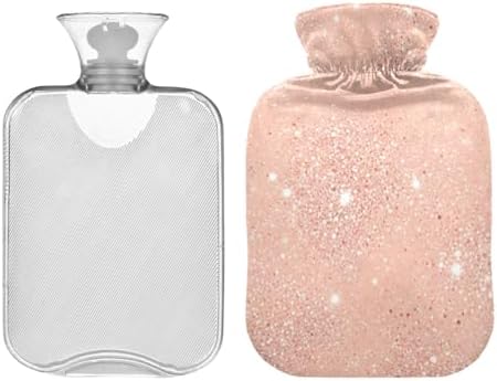 Rose Gold Hot Water Bottle with Velvet Cover Hot Water Bag for Menstrual Cramps Small