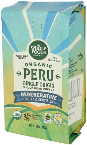 Whole Foods Market, Organic Coffee Whole Bean Certified Regenerative, 12 Ounce