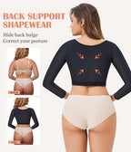 LANCS Women Upper Arm Shaper Post Surgical Compression Sleeves Slimmer Tops Posture Corrector Vest Shapewear