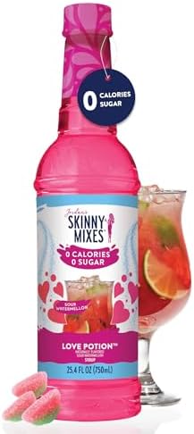 Jordan's Skinny Mixes Sugar Free Syrup, Sour Watermelon, Fruit Flavored Water Enhancer, Drink Mix for Iced Tea, Lemonade, Drinks, Low Calorie Water Flavoring, Dairy & Gluten Free, Kosher, 25.4 Fl Oz