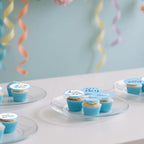 45 PCS Edible Blue Elephant Cupcake Toppers Picks Gender Reveal Cake Decorations for Elephant Theme Baby Shower Kids Birthday Party Cake Decorations Supplies