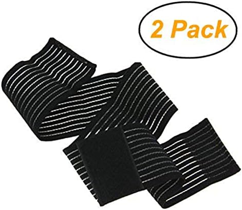 BXT A Pair (2 Pieces) Elastic Breathable Wrap Ankle Support Brace Compression Knee Elbow Wrist Ankle Hand Support Wrap Sports Bandage Strap with Hook & Loop Fastener Straps