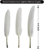 FeelfunFeather 120pcs Light Grey Goose Cochettes Feather Natural Bulk 4-6 inch 10-15cm for Wedding Party Christmas Decorations DIY Crafts Goose Cochettes Feather
