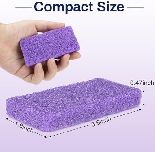 20 Small Pumice Stone for Feet - 3.6 X 1.8 X 0.47 Inch Purple Foot Pumice Stone Foot Filer Pedicura Scrubber for Callus Removal Foot Care Spa Productos for Dark Elbows Hard Skin Exfoliating