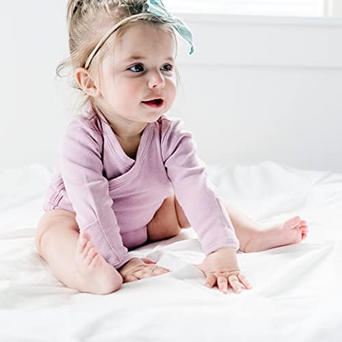 Baby Side Snap Kimono Bodysuit Set, Mitten Cuffs, 100% Cotton, Boy Girl, 4 Pack