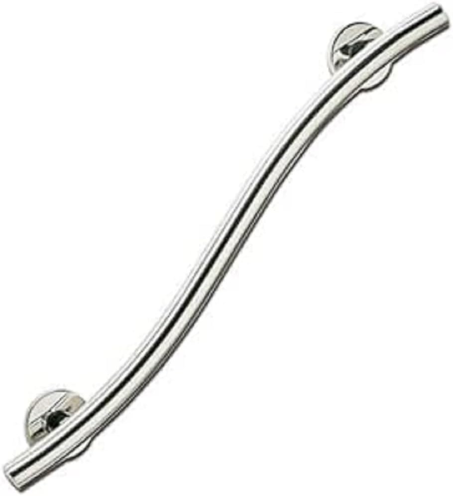HOMECRAFT Grab Rails with Polished Stainless Steel, Safety Support Grab Bar for Bathroom and Around The Home, Mobility Aid for Elderly, Disabled, and Handicapped, Curved, 450 mm