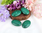 LAIDANLA Malachite 2.4" Large Palm Stone Healing Crystals Gemstones Calming Effects Energy Balancing Reiki Polished Worry Stone Cleansing Protection Anxiety Stress Relief Therapy 1PC