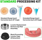 LEAPTREND Implant Tooth Locator Core Tool, Universal Dental Instrument (Golden) with Male Cap kit Metal Housing/Gloves, 3 Tools in 1 for Overdenture Retention Male Caps Removal and Insertion