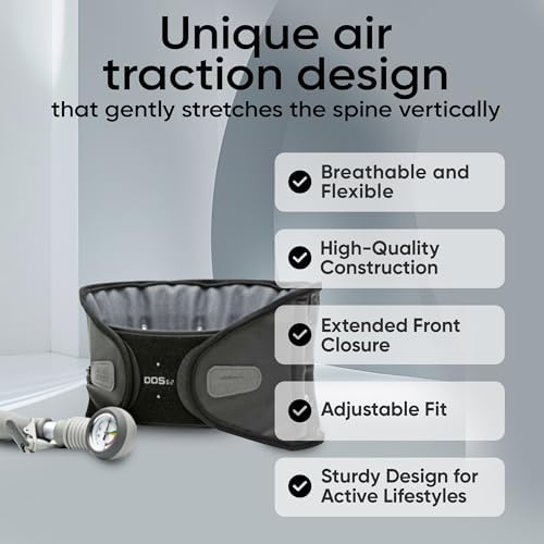 DDS, Inc. G2 Lumbar Decompression Belt, Pneumatic Air Decompression Back Brace for Men and Women, Lower Back Stability for Work, Home, Driving, Lifting, and Daily Wear for All Activity –Extra Large