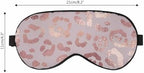 Leopard Skin Silk Sleep Mask Rose Gold Elegant Foil Effect Cheetah Men Women Adjustable Strap Eye Cover Eye Shade For Travel, Nap, Meditation