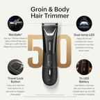 MANSCAPED® The Lawn Mower® 5.0 Ultra Groin & Body Hair Trimmer – Dual-Head SkinSafe® Trimmer & Foil Blades, Waterproof Wet/Dry Groomer, USB-C Rechargeable with Travel Case, Men’s Ball Shaver, Black