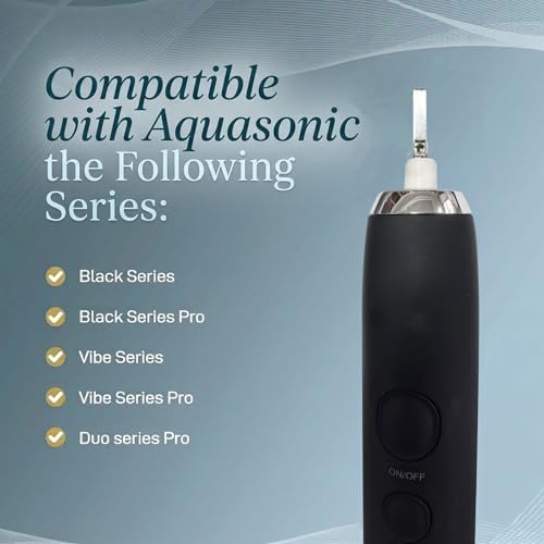 Toothbrush Replacement Heads Compatible with AquaSonic Black Series/Black Series pro/Vibe Series/Duo Series pro Electric Toothbrush, Medium Bristles, Balck, 10 Pack