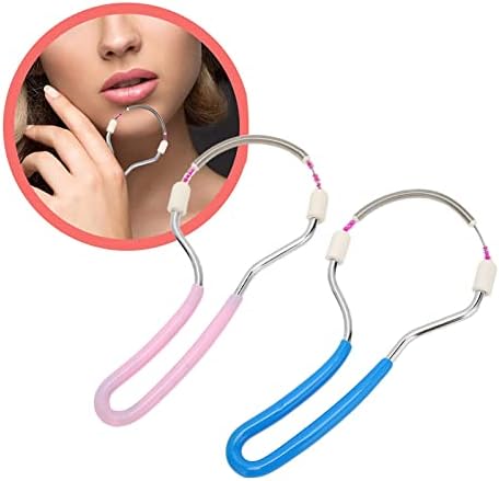 Spring Facial Hair Remover, Threading Hair Removal Manual Face Epilator Coil Hair Removal Portable Handheld Stainless Steel with Handle for Women Removing Chin Cheek Mustache Upper Lip Neck Sideburns