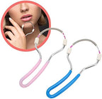 Spring Facial Hair Remover, Threading Hair Removal Manual Face Epilator Coil Hair Removal Portable Handheld Stainless Steel with Handle for Women Removing Chin Cheek Mustache Upper Lip Neck Sideburns