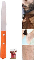 Wax Applicator Sticks Metal, Wax Spatulas Applicator for Hair Removal Assorted Reusable, Straight Stainless Waxing Sticks Wooden Handle Craft Stick for Body Hair Eyebrow Removal - Spa and Home Usage