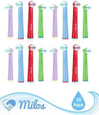 Replacement Toothbrush Heads Kids Compatible with Oral B - 16 Pack Milos Toothbrush Heads Extra Soft Bristles for Electric Braun Brush Heads Refill for Vitality Precision Sensitive and Clean Triumph