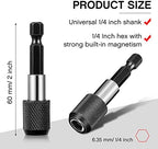 Chumia 5 Pcs Drill Bit Holder Magnetic Drill Bit Extension 1/4 Inch Hex Shank Quick Release Bar Socket Screwdriver Bit Holder Drill Accessories Extension Drill Quick Chuck Adapter for Screws Nuts