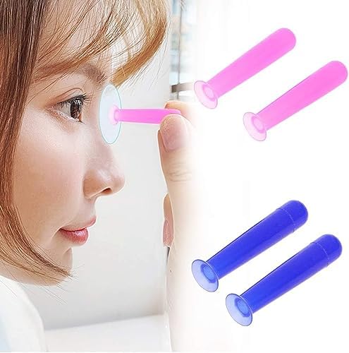 2Pcs Blue Hygienic Contact Lens Stick Sucker Suction Cup Silicone Lenses Care Remove Portable Travel Mini Insert Removal Tool Soft Glasses Repair Screws and Nuts Vision Contact Lens Care Cases, Small