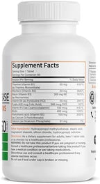 Bronson Super B Vitamin B Complex Sustained Slow Release (Vitamin B1, B2, B3, B6, B9 - Folic Acid, B12) Contains All B Vitamins 60 Tablets