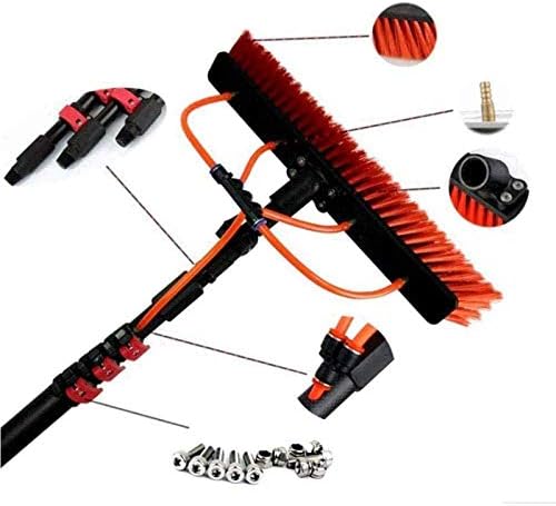 Window Cleaning Kit with Extension Pole, 3.6-11M Solar Panel Brush Water Fed, Water Fed Pole for Window Cleaning, Trucks Cleaning System & Washing Tool,12FT/3.6M