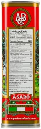 Partanna Robust Extra Virgin Olive Oil - Premium Castelvetrano Olive Oil - Harvested in Sicily - Pure Authentic Italian - Monovarietal - Rich in Flavor - First Cold Pressed 16.9oz (500ml) Tin