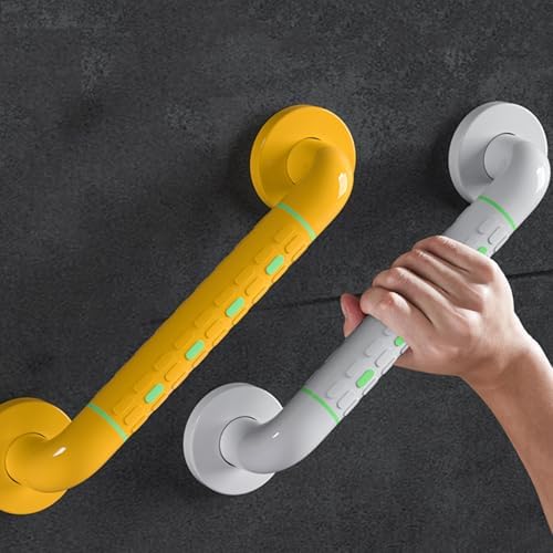 Toilet Handrails,Toilet Grab Bars for Elderly,Inner Tube Stainless Steel Toilet Grab Bar,Easy to Install Toilet Handrails,Durable and Robust(White,38x8x8cm)