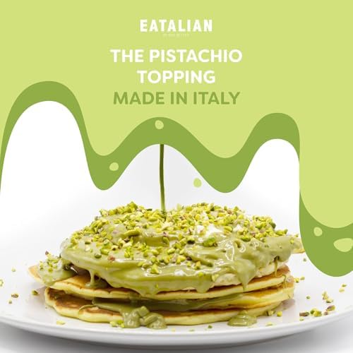 EATALIAN by AMZ BETTER Pistachio Flavoured Topping, Sweet Protein Cream in 17.63 oz/ 500g Squeezer, Made in Italy, Pistachio Sauce Ideal for Decorating Ice Cream, Desserts and Dubai Chocolate