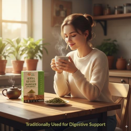 Herbs Botanica Senna Leaf Powder 100% Pure Senna Alexandrina Powder (Sana Makki) for Herbal Teas, DIY Formulations & Wellness – Non-GMO, Additive-Free – 5.3 oz