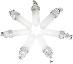 TUMBEELLUWA 2 PCS Healing Crystal Point Pendant Necklaces for Unisex Hexagonal Prism Stone Pendants with Chain
