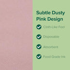 SimuLinen Dusty Rose, Pink Disposable Paper Napkins, 3-Ply, 13in x 13in - 30 Pack - Simplicity Collection, Perfect for Birthday or Dessert Parties