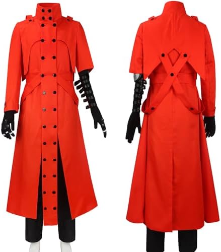 Vash Cosplay,Vash Costume Cloak Vash Cosplay Outfit Uniform Red Halloween Men